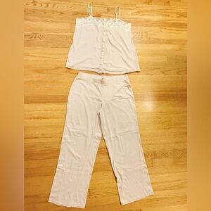 Max Studio Soft Blush Button-Front Pajama Lounge Set